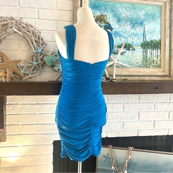 🔥Lovers and Friends, Ocean Blue,Ruched Bodycon Dress, Never Worn, Size XS - Picture 3 of 11